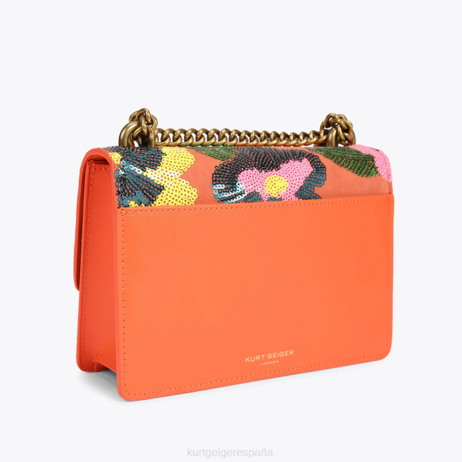 Kurt Geiger mujer bandolera pequeña london shoreditch 2LPR114 | bolsas naranja